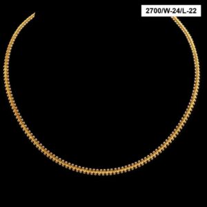 22Kt Hallmark Real Solid Yellow Gold Necklace 2 Tone Cuban New Chain 18 Gram