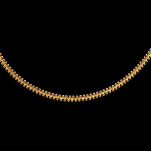 22Kt Hallmark Real Solid Yellow Gold Necklace 2 Tone Cuban New Chain 18 Gram