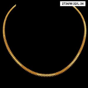 22Kt Hallmark Real Solid Yellow Gold Iced Out Cuban Trendy Necklace Chain 34 Gm