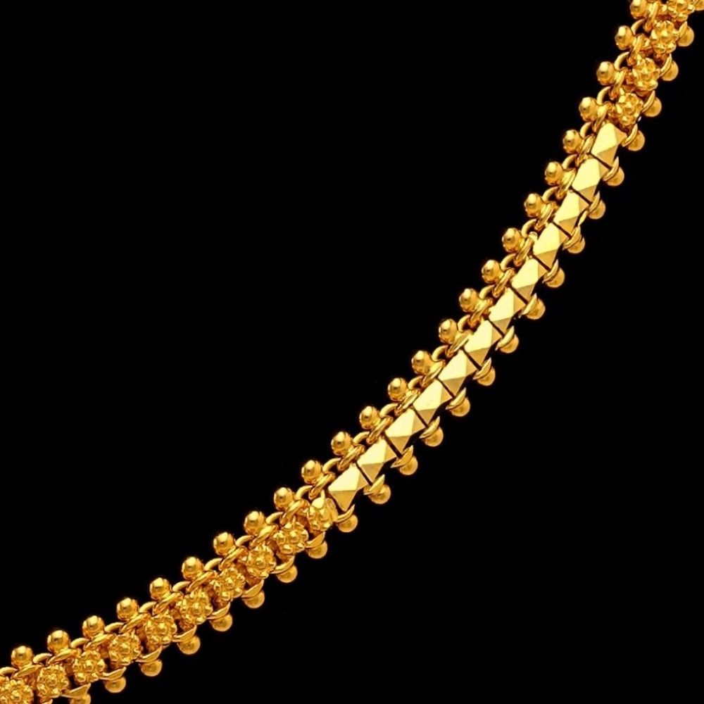 22Kt Hallmark Real Solid Yellow Gold Iced Out Cuban Trendy Necklace Chain 34 Gm