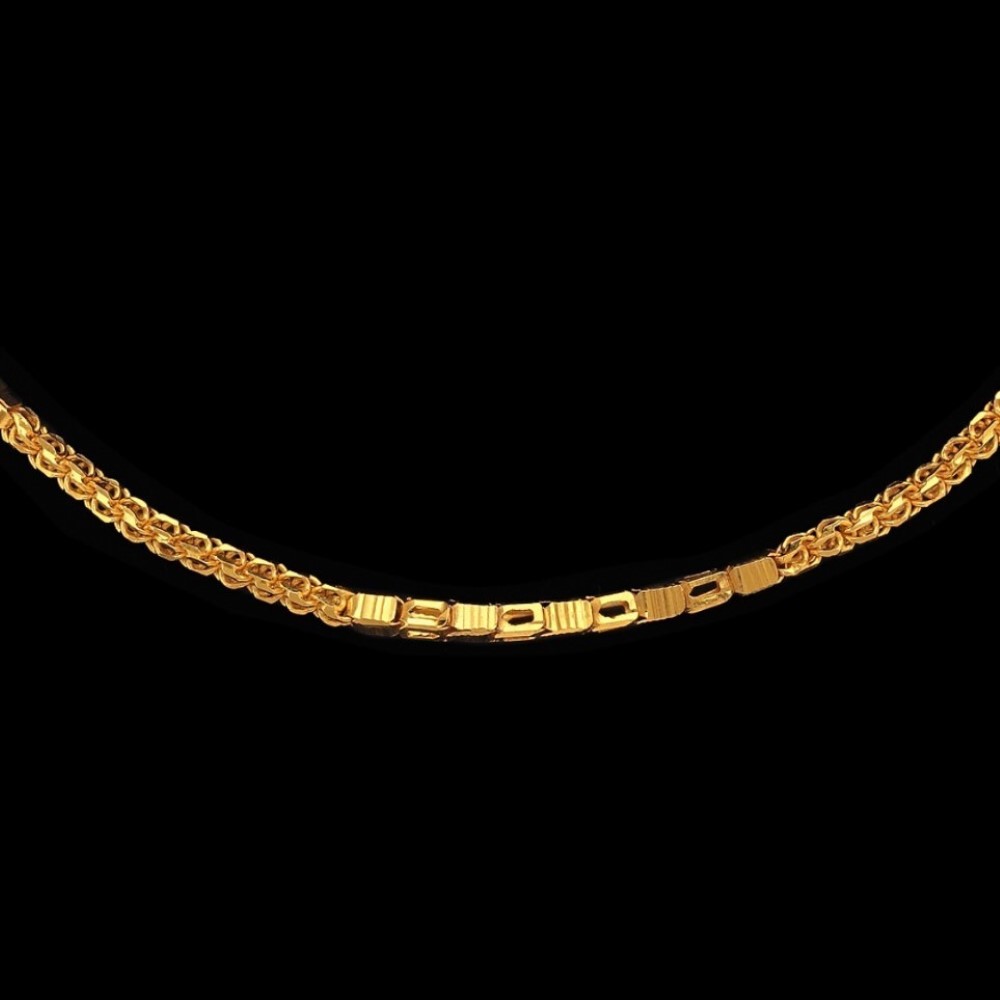 22Kt Hallmark Real Solid Yellow Gold Iced Out Curb Trendy Necklace Chain 28 Gm