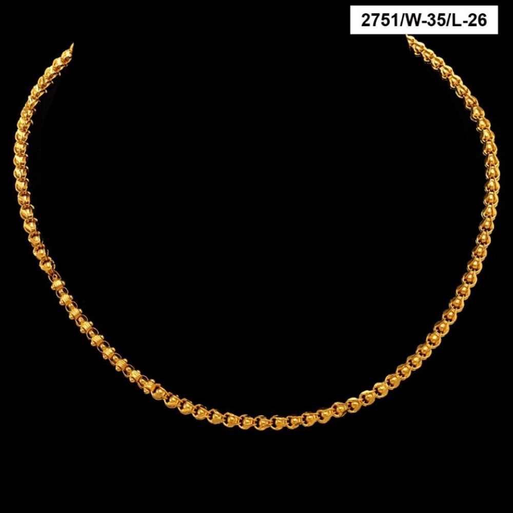 22Kt Hallmark Real Solid Yellow Gold Iced Out Cuban Trendy Necklace Chain 26 Gm - Image 2