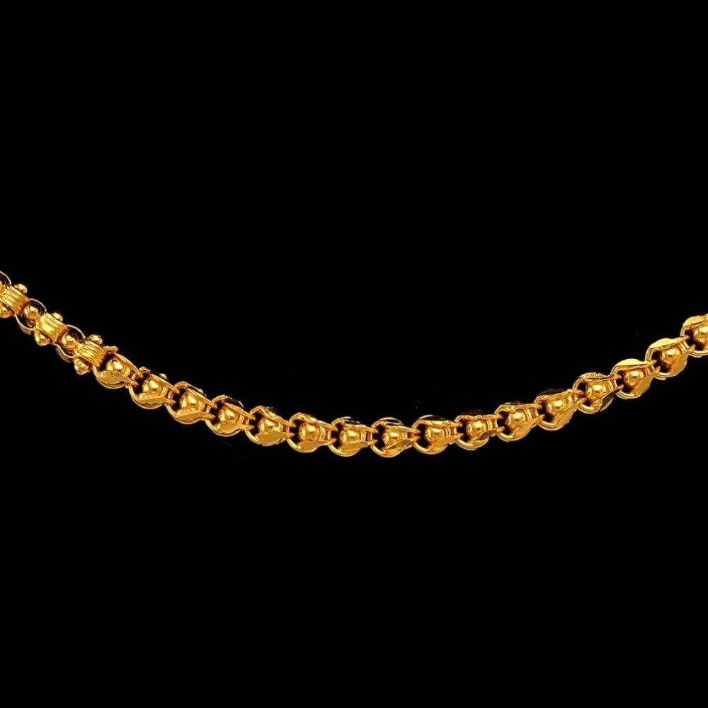 22Kt Hallmark Real Solid Yellow Gold Iced Out Cuban Trendy Necklace Chain 26 Gm
