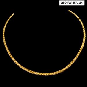 22Kt Hallmark Real Solid Yellow Gold Iced Out Necklace Women's Chain 24 Grams