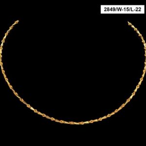 22Kt Hallmark Real Solid Yellow Gold Designer Long Necklace Chain 25 Grams