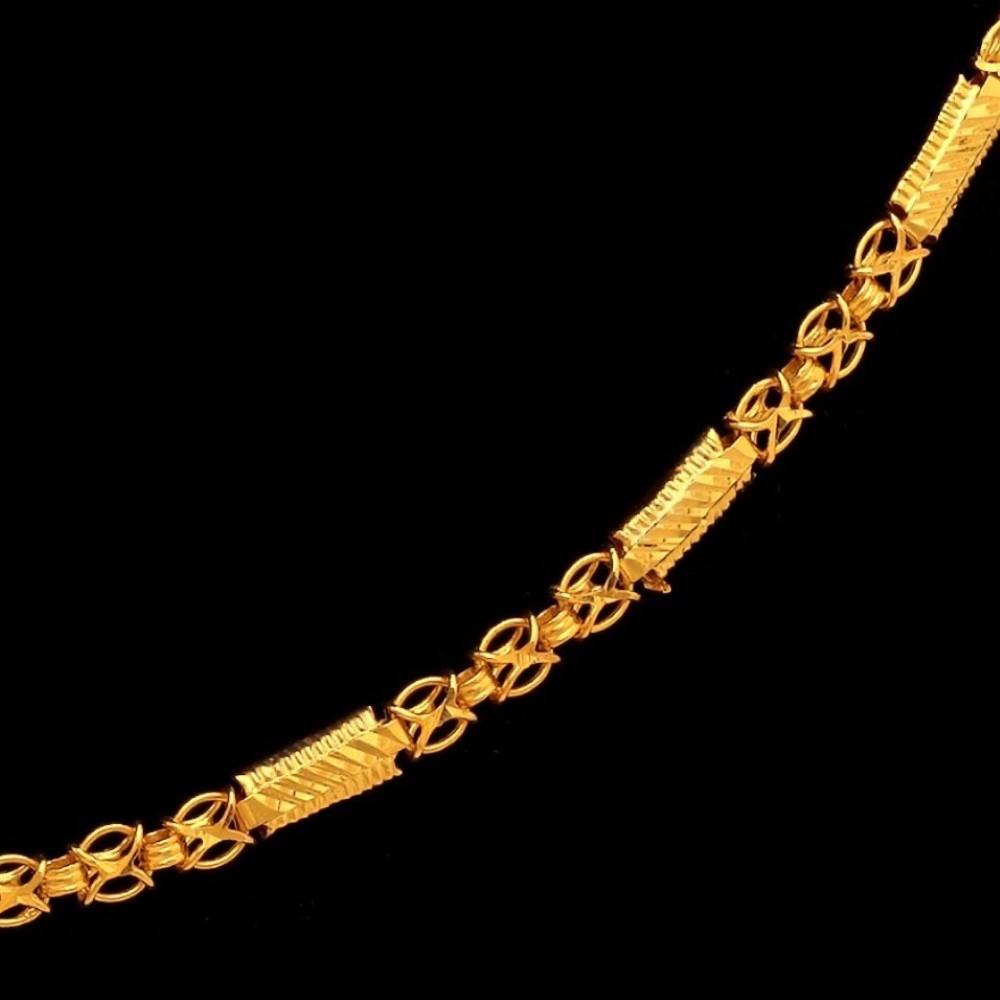 22Kt Hallmark Real Solid Yellow Gold Curb Link Long Necklace Chain 25 Grams