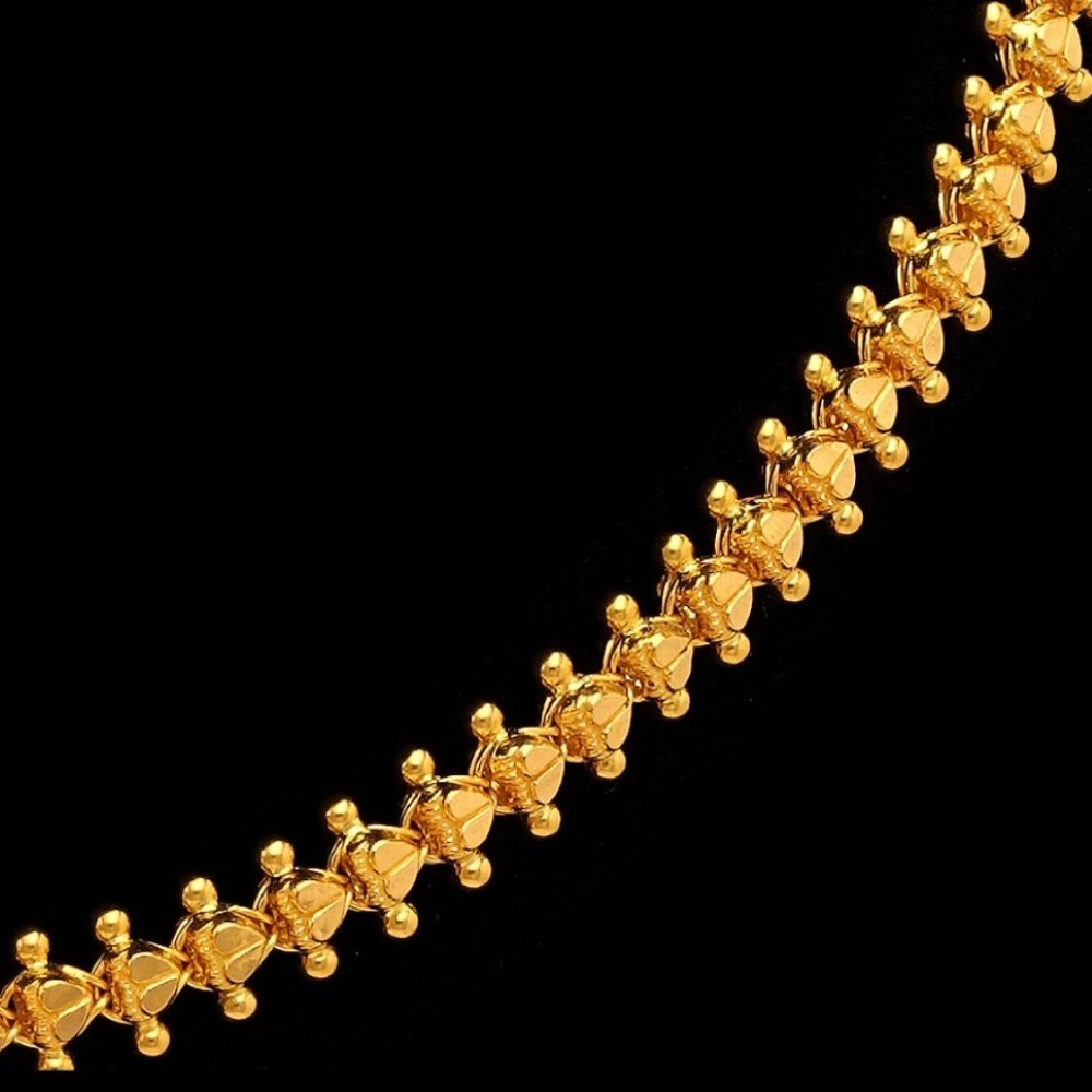 22Kt Hallmark Real Solid Yellow Gold Necklace Gold Balls Long Chain 22 Grams