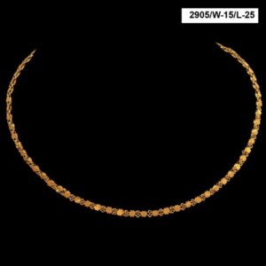 22Kt Hallmark Real Solid Yellow Gold Fancy Long Necklace Women's Chain 28 Grams