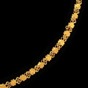 22Kt Hallmark Real Solid Yellow Gold Fancy Long Necklace Women's Chain 28 Grams