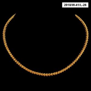 22Kt Hallmark Real Solid Yellow Gold Curb Fancy Necklace Women's Chain 24 Grams