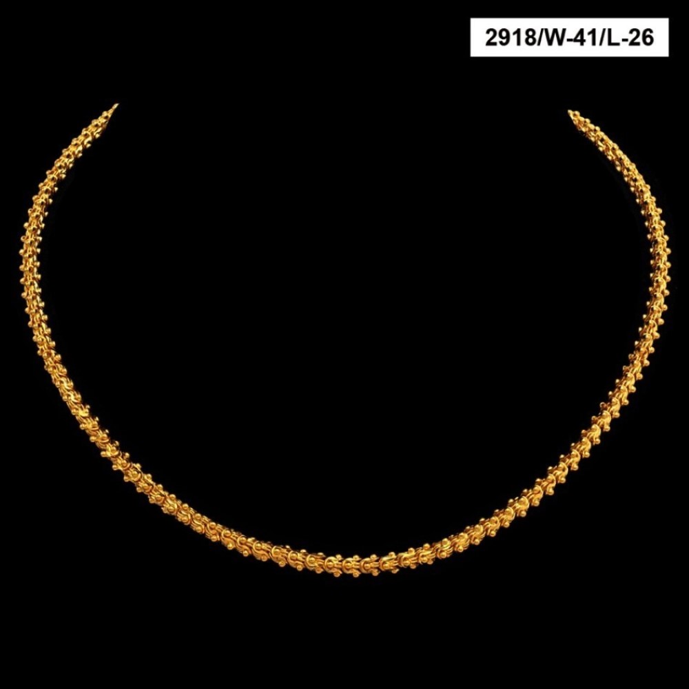22Kt Hallmark Real Solid Yellow Gold Curb Fancy Necklace Women's Chain 24 Grams - Image 2