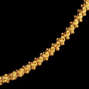 22Kt Hallmark Real Solid Yellow Gold Curb Fancy Necklace Women's Chain 24 Grams