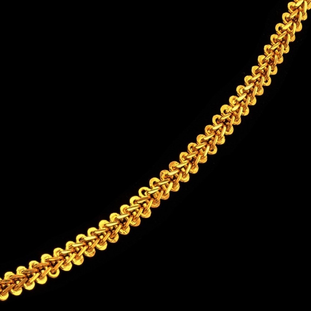 22Kt Hallmark Real Solid Yellow Gold Cuban Fancy Necklace Women'S Chain 28 Gram