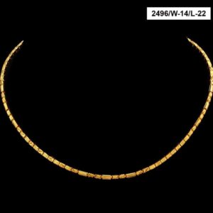 22Kt Hallmark Real Solid Yellow Gold Cuban Fancy Necklace Women'S Chain 22 Gram