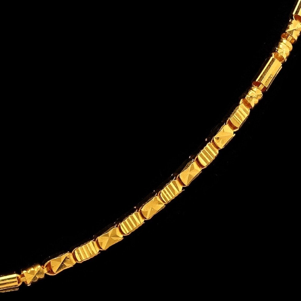 22Kt Hallmark Real Solid Yellow Gold Cuban Fancy Necklace Women'S Chain 22 Gram