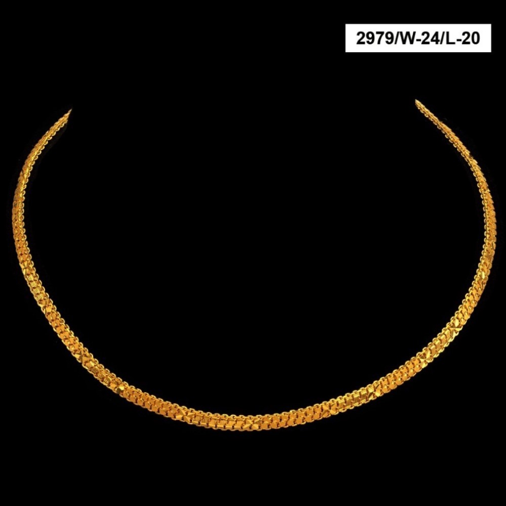 22Kt Hallmark Real Solid Yellow Gold Cuban Fancy Flat Necklace Chain 38 Grams - Image 2