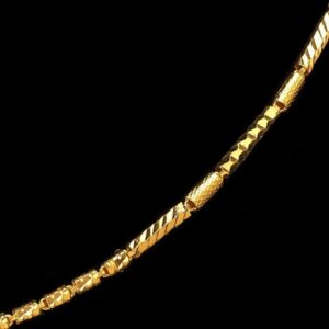 22Kt Hallmark Real Solid Yellow Gold Curb Iced Out Necklace Chain 18 Grams