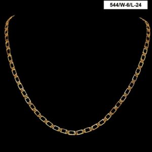 22Kt Hallmark Real Solid Yellow Gold Necklace Iced Out Dubai Long Chain 20 Gram