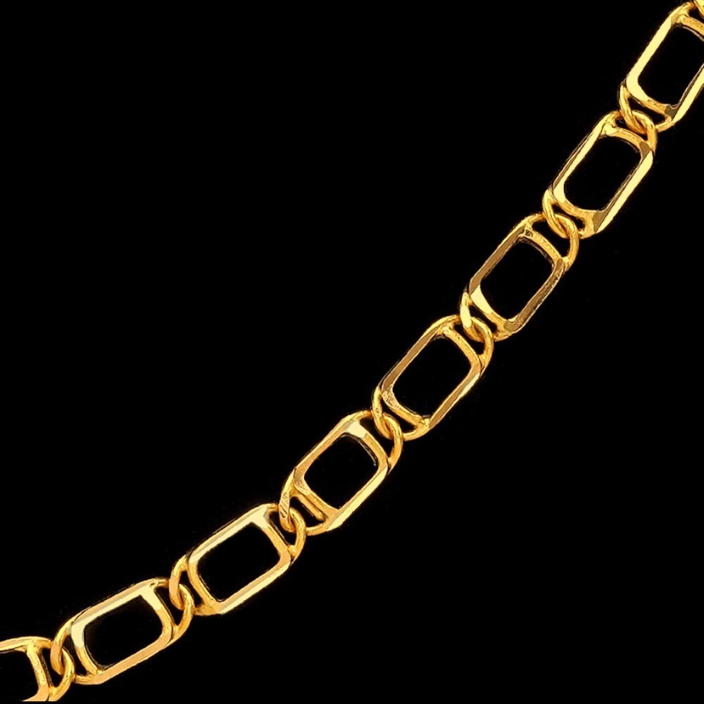 22Kt Hallmark Real Solid Yellow Gold Necklace Iced Out Dubai Long Chain 20 Gram