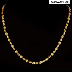 22Kt Hallmark Real Solid Yellow Gold Iced Out Dubai Long Necklace Chain 22 Gram
