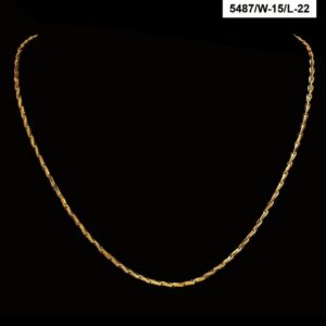 22Kt Hallmark Real Solid Yellow Gold Necklace Iced Out Dubai Long Chain 22 Gram