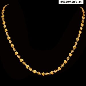 22Kt Hallmark Real Solid Yellow Gold Iced Out Heart Long Necklace Chain 32 Gram