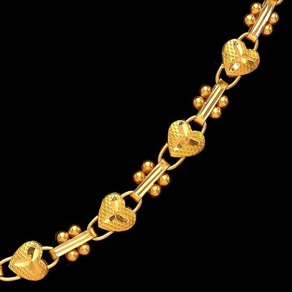 22Kt Hallmark Real Solid Yellow Gold Iced Out Heart Long Necklace Chain 32 Gram