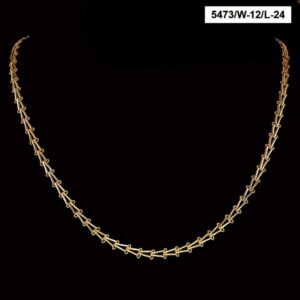 22Kt Hallmark Real Solid Yellow Gold Necklace Iced Out Link Long Chain 24 Grams
