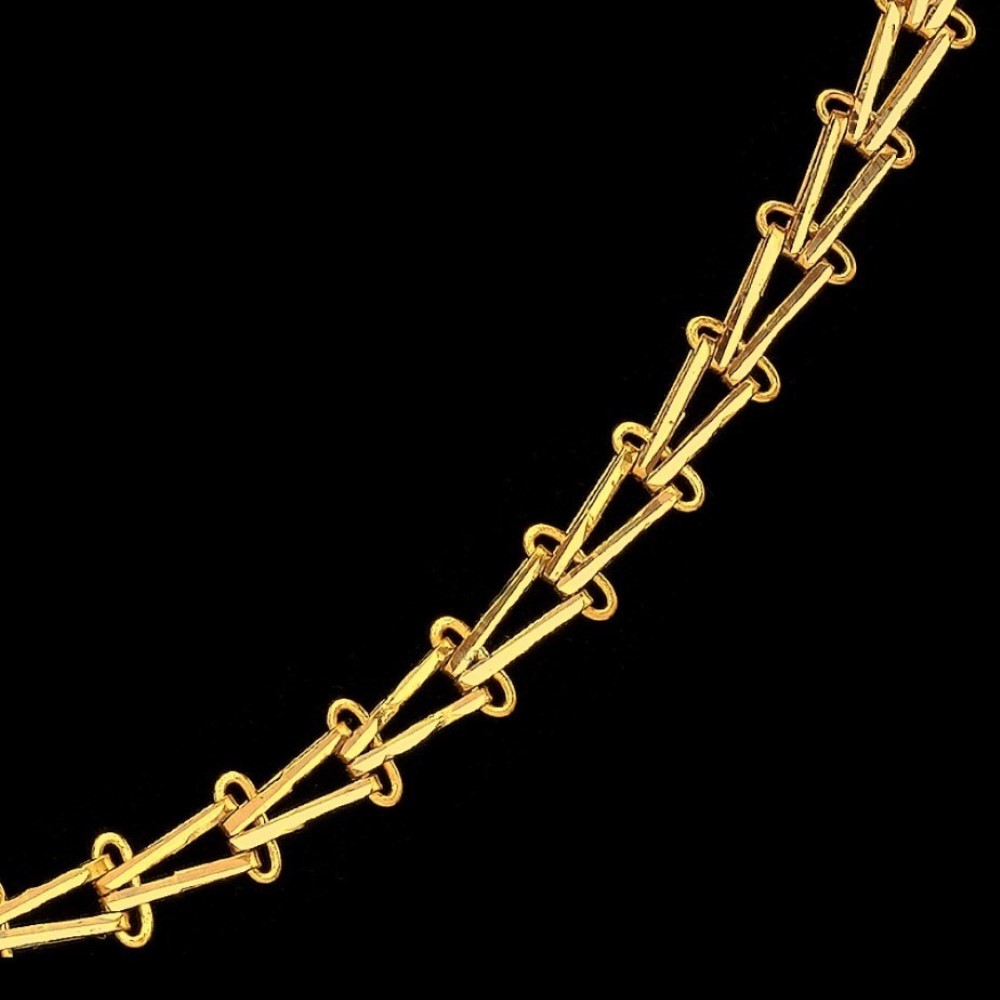 22Kt Hallmark Real Solid Yellow Gold Necklace Iced Out Link Long Chain 24 Grams