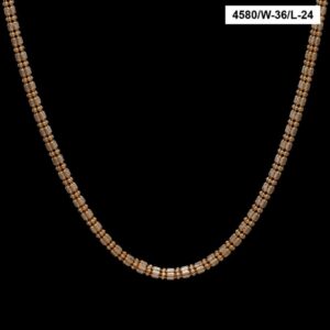 22Kt Solid Yellow Gold Necklace Iced Out 2 Tone Chain 34 Grams  18'' L