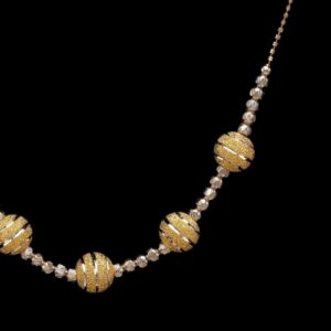 22Kt Solid Yellow Gold Necklace Iced Out 2 Tone Long Chain 32 g 24''L