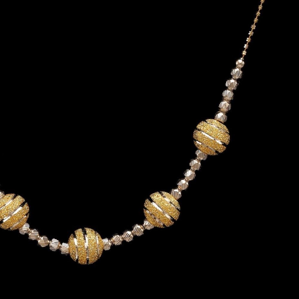 22Kt Solid Yellow Gold Necklace Iced Out 2 Tone Long Chain 32 g 24''L