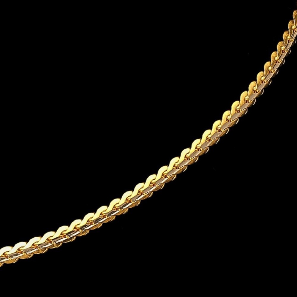 22Kt Solid Yellow Gold Necklace Hip Hop 2 Tone Fine Chain 12 gm 18''L
