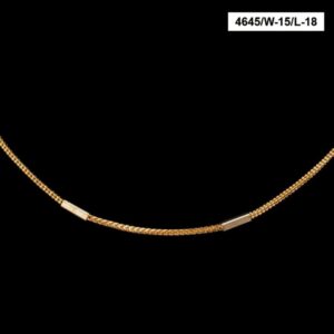 22Kt Solid Yellow Gold Necklace Hip Hop 2 Tone Curb Chain 24gm 18'' L