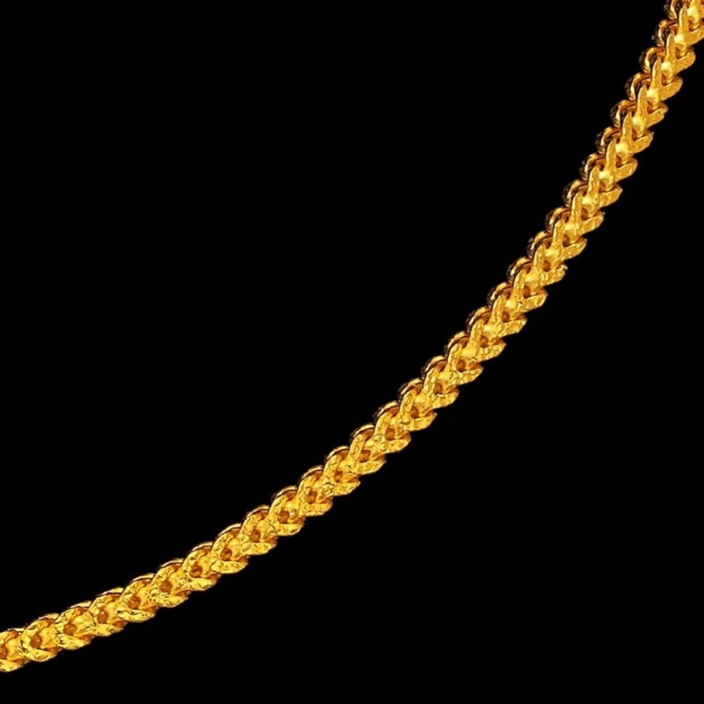 22Kt Solid Yellow Gold Necklace Hip Hop Heavy Curb Chain 20 Gm 20''L