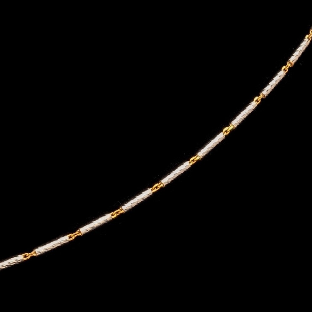 22Kt Hallmark Real Solid Yellow Gold Hip Hop 2 Tone Curb Necklace Chain 10 Gram