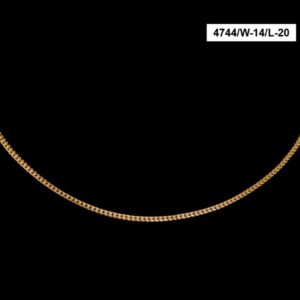 22Kt Hallmark Real Solid Yellow Gold Iced Out 2 Tone Curb Necklace Chain 20 Gm