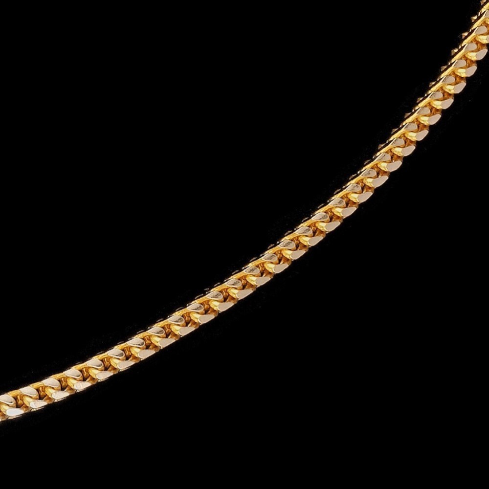 22Kt Hallmark Real Solid Yellow Gold Iced Out 2 Tone Curb Necklace Chain 20 Gm