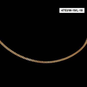 22Kt Hallmark Real Solid Yellow Gold Iced Out 2 Tone Curb Necklace Chain 28 Gm
