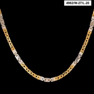 22 Kt Solid Yellow Gold Necklace 2 Tone Hot Sale Dubai Chain 34g 20''L