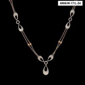 22Kt Solid Yellow Gold Necklace 2 Tone Hot Sale Dubai Chain 38g 24''L