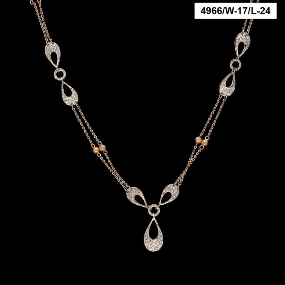 22Kt Solid Yellow Gold Necklace 2 Tone Hot Sale Dubai Chain 38g 24''L