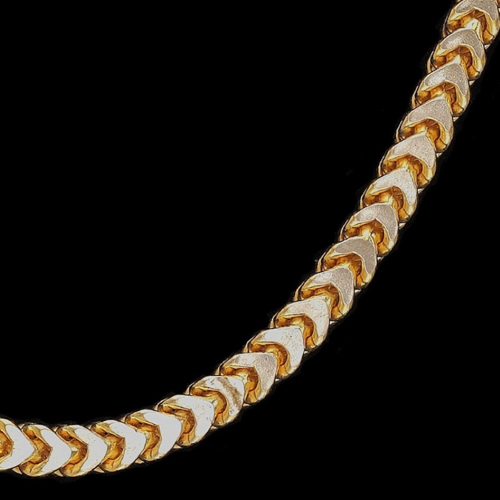 22Kt Solid Yellow Gold Necklace 2 Tone Hot Sale Dubai Chain 70g 22''L