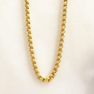 18 Kt Yellow REAL GOLD Necklace Double Link Chain For Men 35.170 Gms 7.20 MM