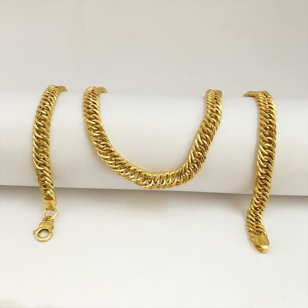 REAL GOLD Necklace Men's Link Chain 18 Kt Yellow Gold 20.920 Grams 6.79 Wide 20"