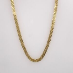 18Kt Real Solid Yellow Gold Bismarck Necklace Chain Wide 5MM 14 Grams 20 Inches