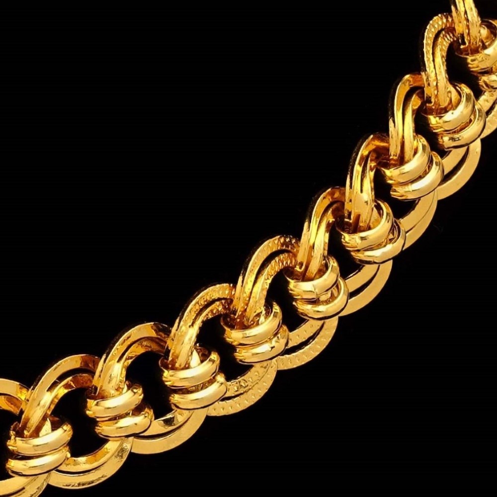 22 Kt Real Solid Yellow Gold Hallmark Necklace Luxury Link Men'S Chain 58 Grams