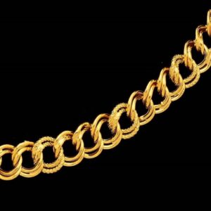 22 Kt Real Solid Yellow Gold Hallmark Necklace Curb Link Vintage Chain 40 Grams