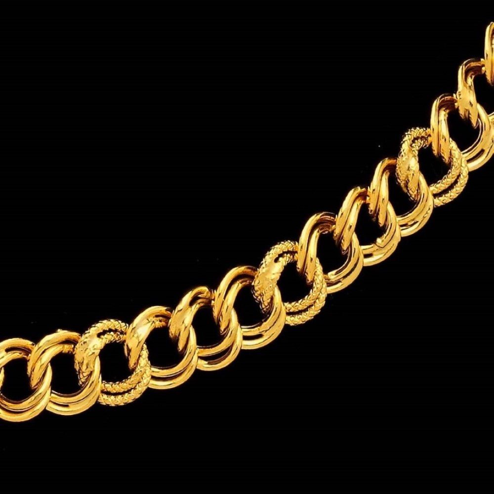 22 Kt Real Solid Yellow Gold Hallmark Necklace Curb Link Vintage Chain 40 Grams