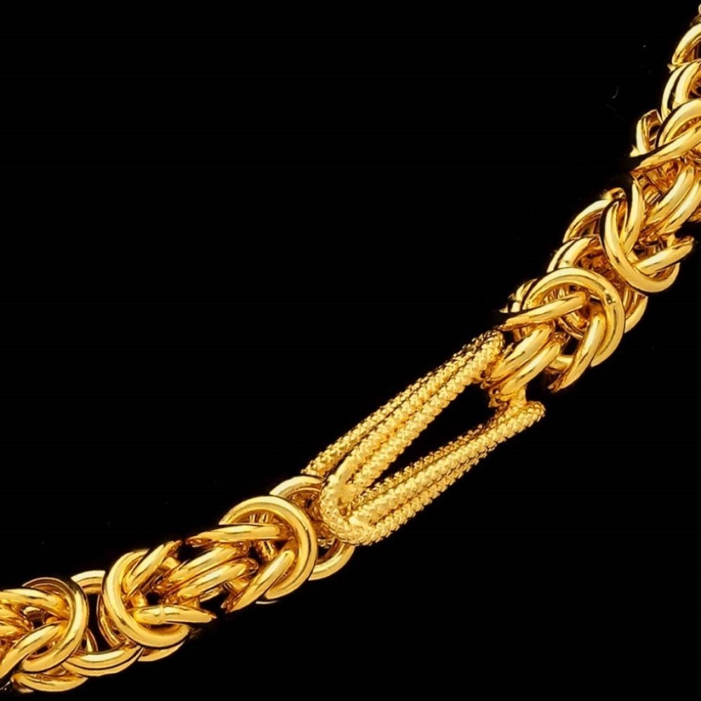 22 Kt Real Solid Yellow Gold Hallmark Necklace Luxury Link Men'S Chain 38 Grams